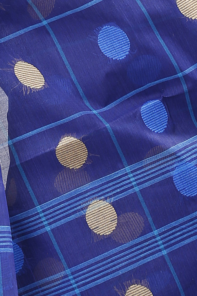 Naby Blue Pure Cotton Rebeka Tant Saree (1007)